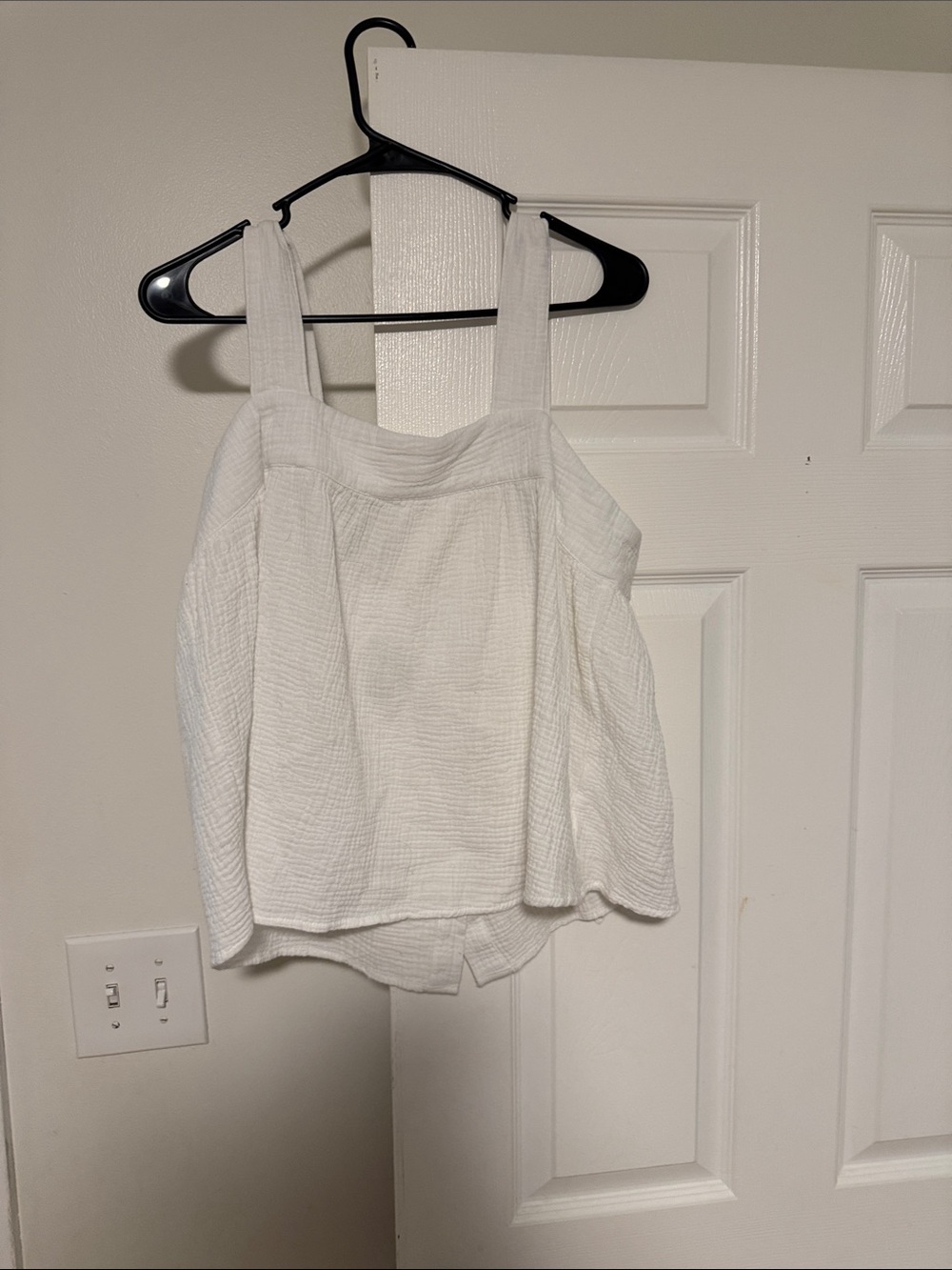 Joie White Textured Square-Neck Tank